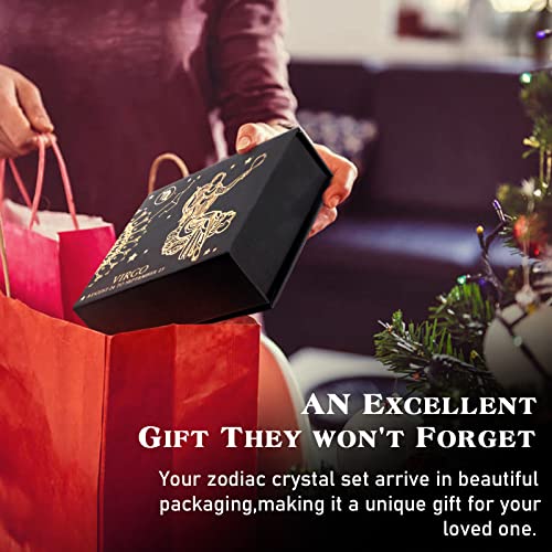 Zodiac Birthstones Healing Crystals Bracelet Set - Tarot Cards