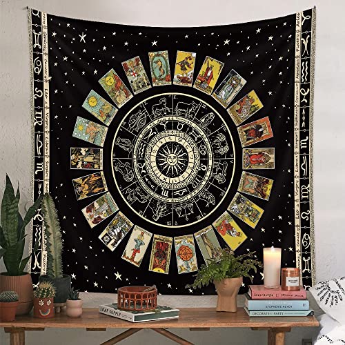 Star Tarot Tablecloth Set with Zodiac Wall Decor
