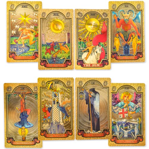 KIINO Gold Foil Tarot Cards Set with Guide
