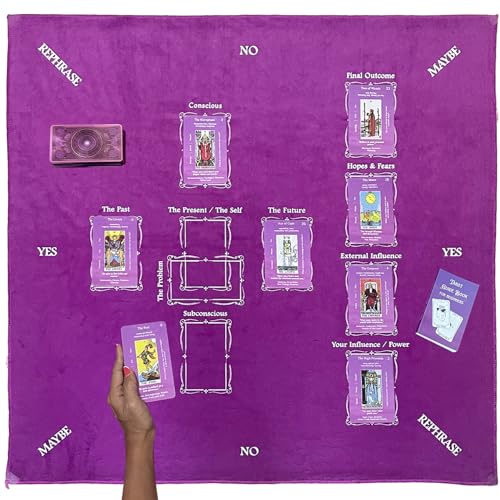 Purple Velvet Tarot Reading Cloth with Celtic Cross Pattern