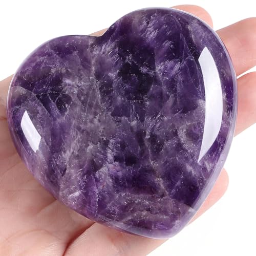 Amethyst Crystal Heart Stone: Healing, Birthday, Reiki Gift