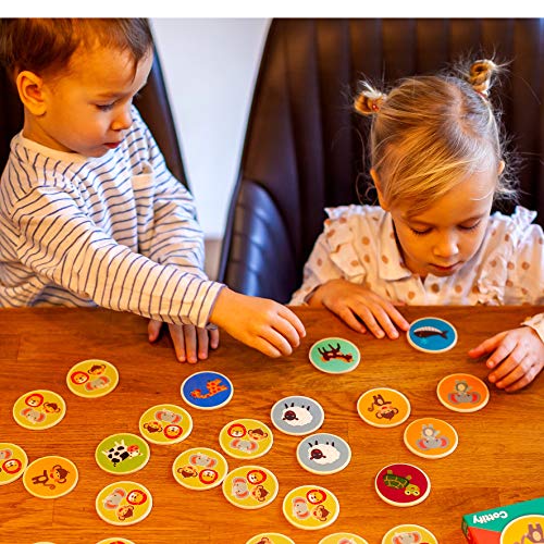 Wooden Toddler Memory Matching Game - 36 Animal Cards
