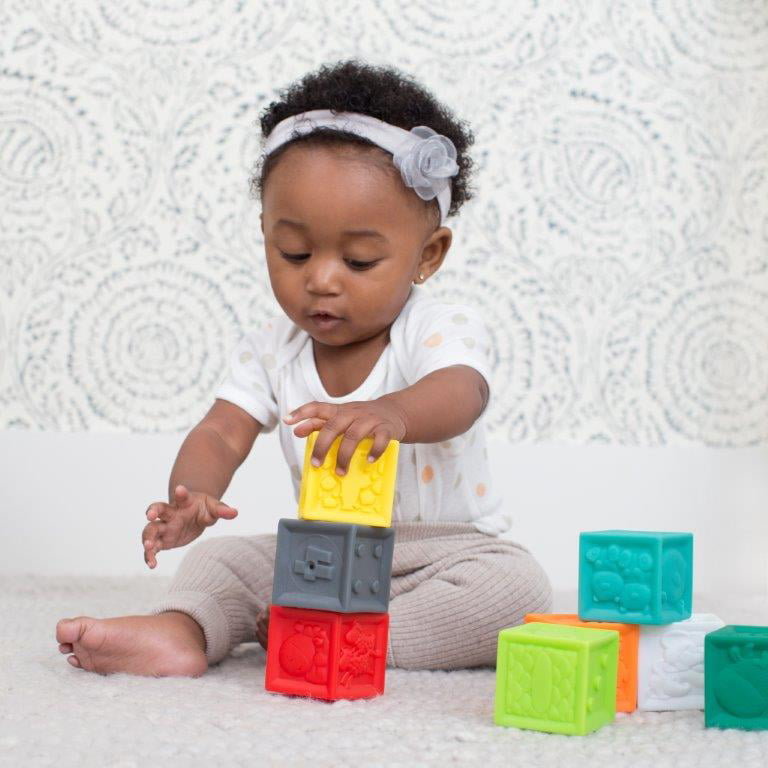 Colorful Squeeze and Stack Block Set for Infants