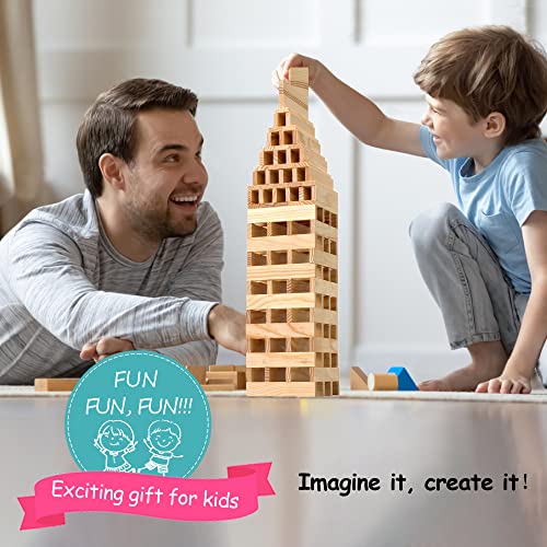 100-Pc Wooden Building Blocks Set for Kids