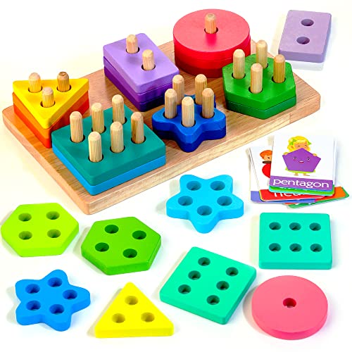 Wooden Montessori Shape Sorter Toy Set