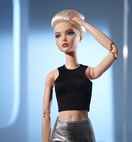 Posable Barbie Doll - Black Crop Top & Skirt