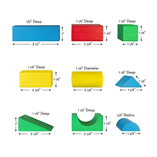 Melissa & Doug Wooden Block Set - Colorful Shapes