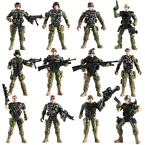Army Men Action Figures Set with Weapons