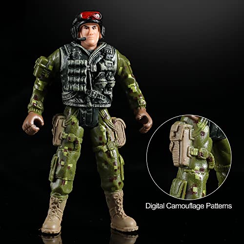 Army Men Action Figures Set with Weapons