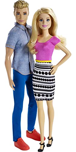 Blonde Barbie and Ken Duo in Colorful Clothes