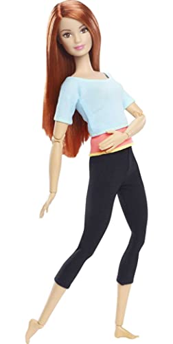 Posable Barbie Doll in Pastel Blue and Red Hair