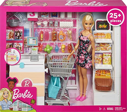 Barbie Supermarket Playset with 25 Accessories