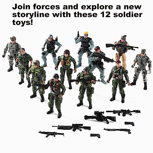 Military Action Figures Playset, 12Pcs