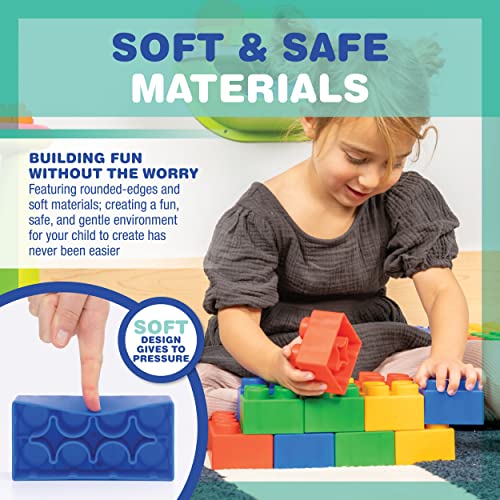 UNiPLAY Plump Soft Building Blocks — Jumbo Multicolor Stacking Blocks for Cognitive Development and Educational Games for Ages 3 Months and Up (24-Piece Set)
