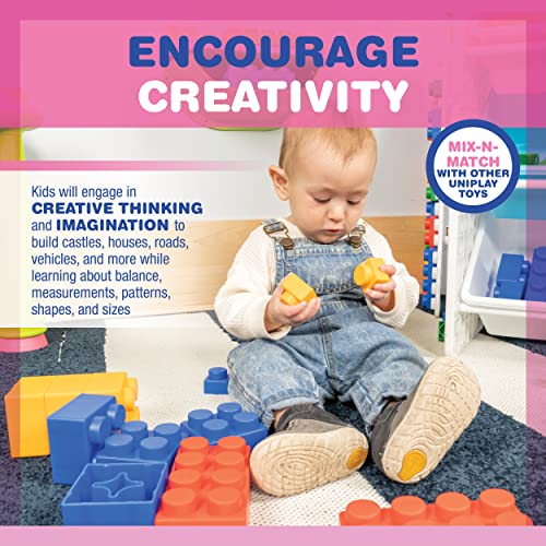 UNiPLAY Plump Soft Building Blocks — Jumbo Multicolor Stacking Blocks for Cognitive Development and Educational Games for Ages 3 Months and Up (24-Piece Set)