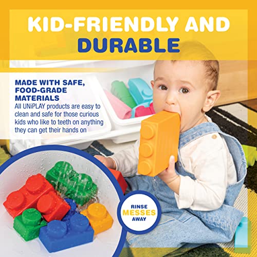 UNiPLAY Plump Soft Building Blocks — Jumbo Multicolor Stacking Blocks for Cognitive Development and Educational Games for Ages 3 Months and Up (24-Piece Set)