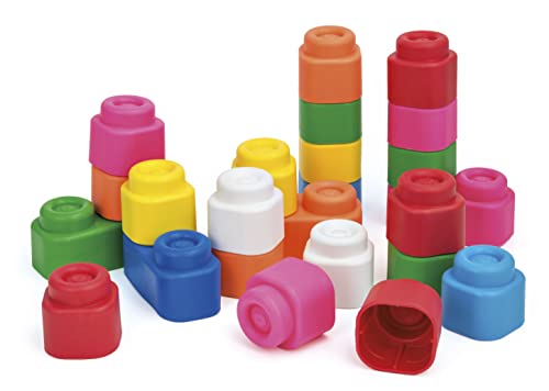 Clementoni Baby Clemmy Soft Block 24pc Zip Bag Building Construction Toy Multi-colored, 8"