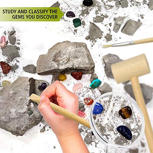 Gemstone Mining Kit for Kids - Discover 15 Precious Gems