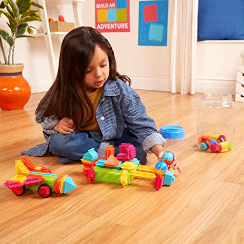 Bristle Blocks by Battat – The Official Bristle Blocks – STEM 3D Sensory Toy for Kids – Building Toys for Creativity & Dexterity – 2 Yrs, Multicolor, 80 Pieces Big Value In A Storage Bin