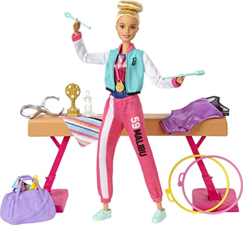 Barbie Gymnastics Playset with Twirling Gymnast Toy
