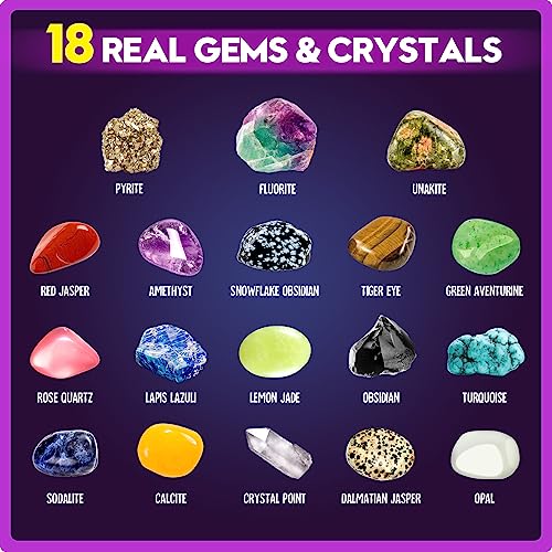 Gemstone Dig Kit - 18 Real Gemstones & Crystals