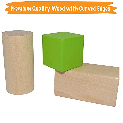 Pidoko Wooden Building Blocks for Toddlers -100pcs
