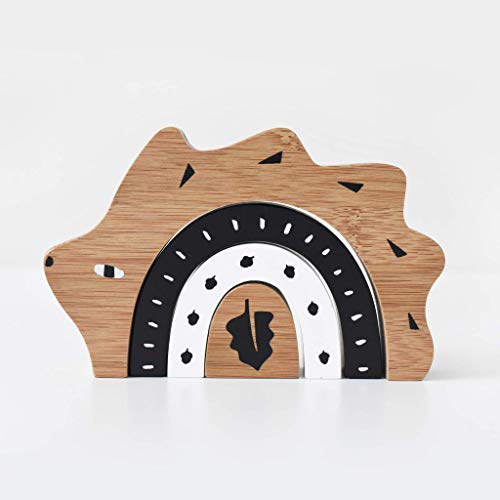 Wee Gallery Bamboo Nesting Hedgehog, Building and Stacking Blocks, Arc Stacker and Balance Toy for Child Motor Skills, Problem Solving, Play, and Nursery Decor (for Kids Age 18 Months and up)