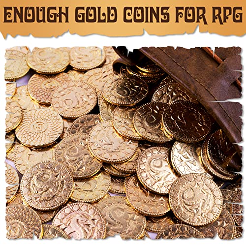 DND Fantasy Gold Coins & Pouch - 50 Pieces
