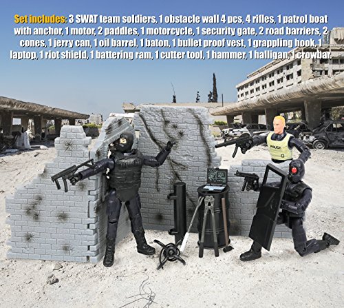 Army SWAT Patrol Playset with 32-Pieces & Vehicles
