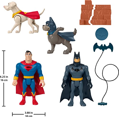 Fisher-Price DC League of Super-Pets Super Hero and Action Pet Gift Set with Superman, Batman, Ace and Krypto Figures for Kids Ages 3 and up [Amazon Exclusive]