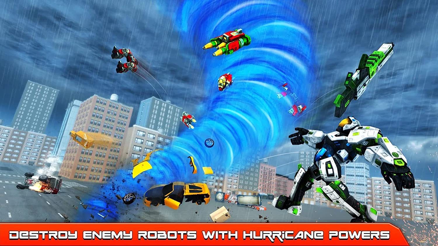 Grand Hurricane Tornado Transform Superhero Robot Simulator: City Rescue Games 2022