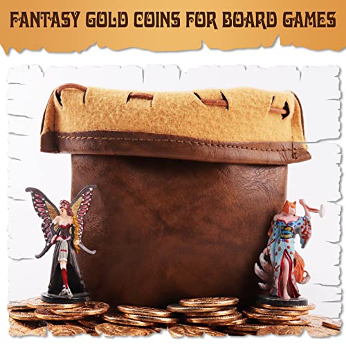 DND Fantasy Gold Coins & Pouch - 50 Pieces