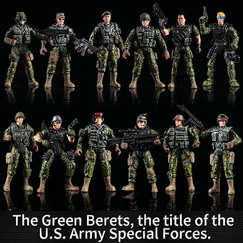 Army Men Action Figures Set with Weapons
