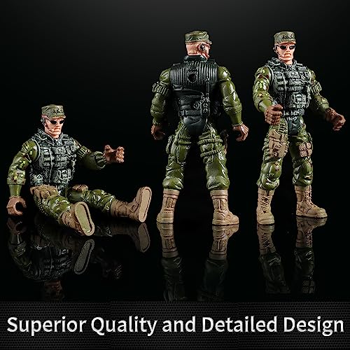 Army Men Action Figures Set with Weapons