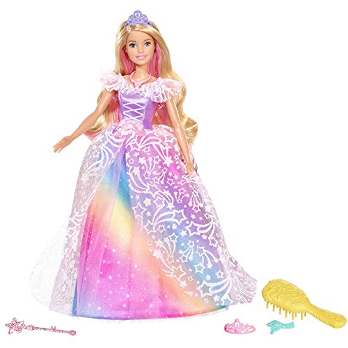Barbie Princess Doll with Rainbow Gown & Accessories