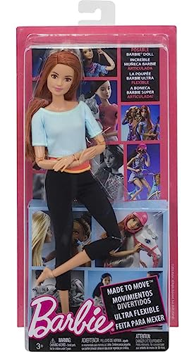 Posable Barbie Doll in Pastel Blue and Red Hair