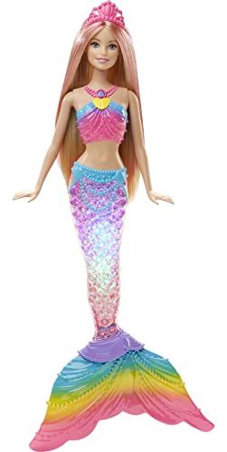 Rainbow Lights Mermaid Barbie Doll with Tiara