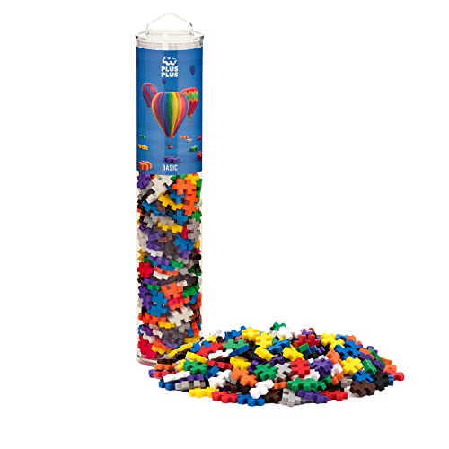 PLUS PLUS - 240 Piece Basic Mix - Construction Building Stem/Steam Toy, Mini Puzzle Blocks for Kids