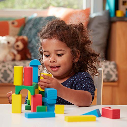 Melissa & Doug Wooden Block Set - Colorful Shapes