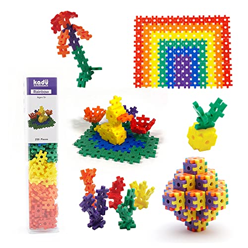 KADU Rainbow 250 Piece Set - STEM / STEAM Building + Construction Toy, for Open + Imaginative Play
