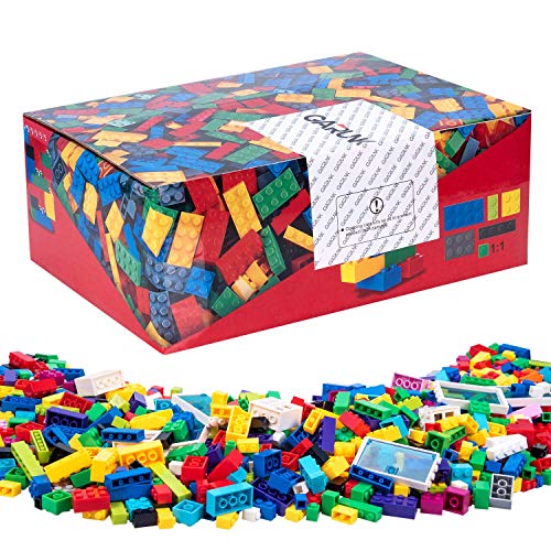 GARUNK 1500 Pcs Classic Bricks Building Toys, with Wheel, Tire, Axle, Door, Window, Storage Backpack, Building Blocks Compatible with All Major Brands Learning & Educational Toys Gift for Kids 3+ Year