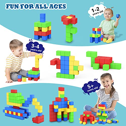 ROMDS Magnetic Blocks 32 Pieces,1 inch Large Magnetic Building Blocks for Ages 3+ Year Old Boys and Girls,3D Magnetic Cubes for Kids,Preschool STEM Educational Sensory Magnet Toys