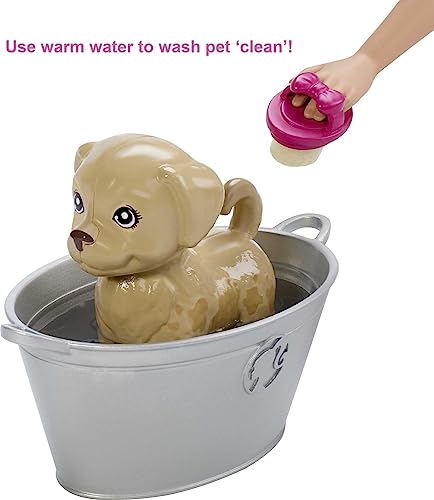 Barbie Doll & Playset with Washable Pets