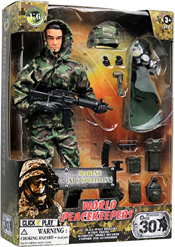 12-Inch Military Action Figures with Clothes & Weapons