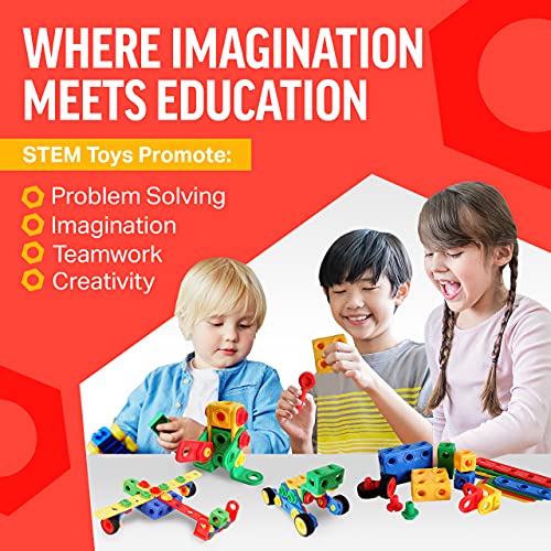 STEM Building Toys for Kids - 163 Pieces