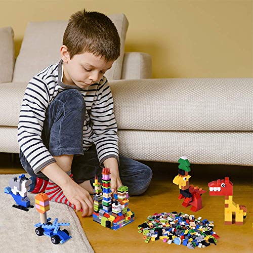 FUN LITTLE TOYS 1100 PCs Building Bricks in 17 Popular Colors and 147 Mixed Shapes, Classic Creative Building Blocks Compatible with All Major Brands, Bulk Basic Bricks Toys, Birthday Gift for Kids