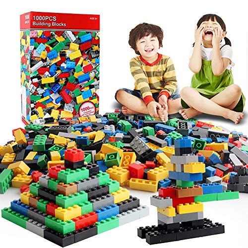 3 otters 1000PCS Building Bricks Set, Classic Creative Building Blocks Birthday for 2 3 4 5 6 7 8 Boys Girls Compatible with All Major Brands