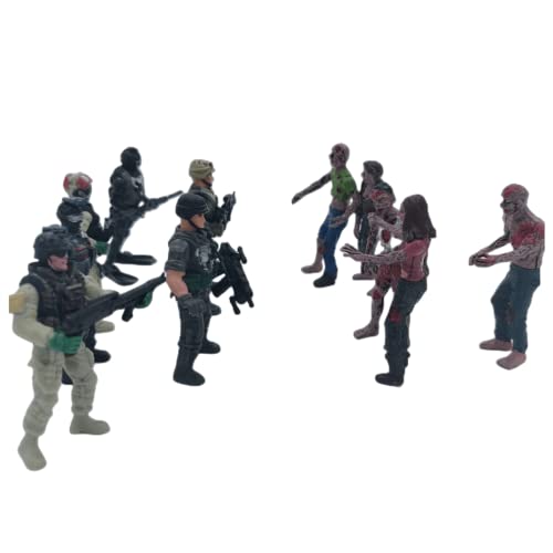 Military and Zombie Action Figure Playset for Kids