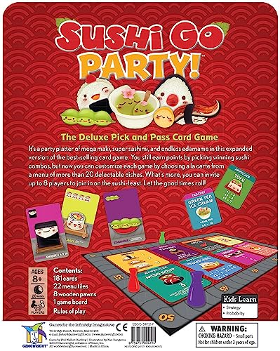 Sushi Go Party! Deluxe Card Game - Multicolored