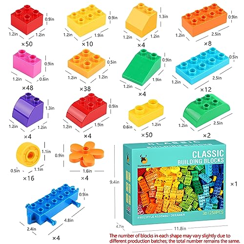 258-Piece Building Blocks Set for Kids and Toddlers